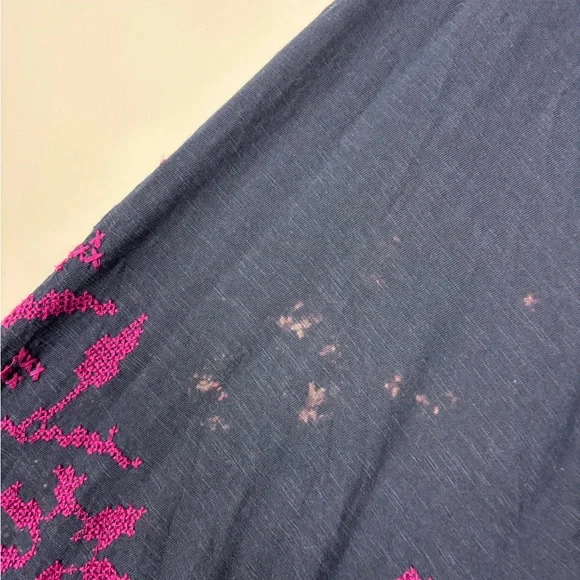 Free People Persuasion Embroidered Top Womens M Oversized Slouchy Boho Hippie - Picture 4 of 9